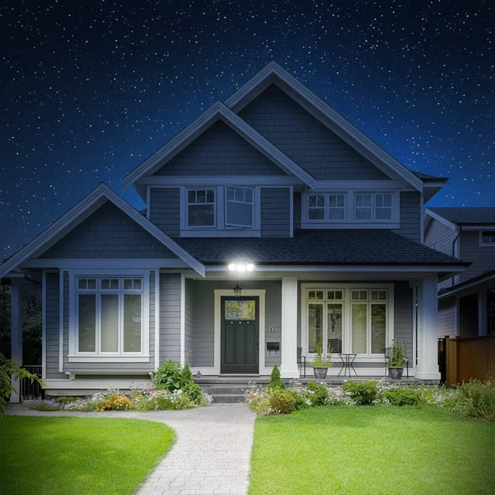 Durable outdoor solar security light with integrated motion sensor & remote for reliable LED floodlight coverage.
