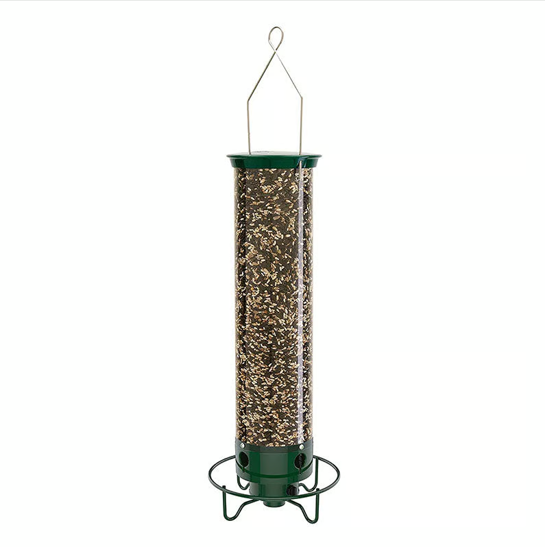 Garden bird feeder, squirrel-proof, with an easy-open lid for convenient refilling of bird seed