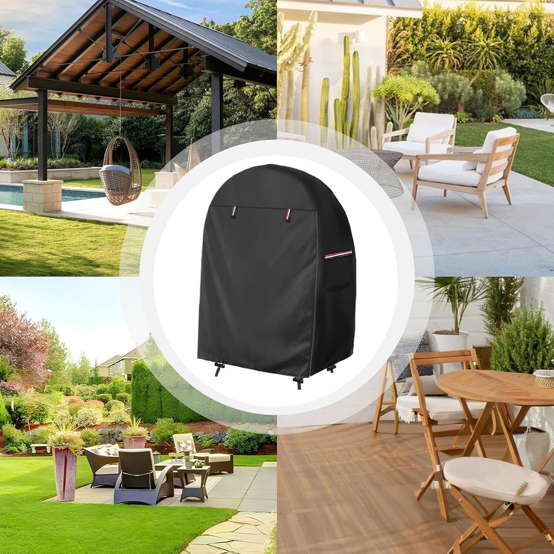 Outdoor furniture egg chair cover, waterproof & dustproof, features a reliable double zipper design.