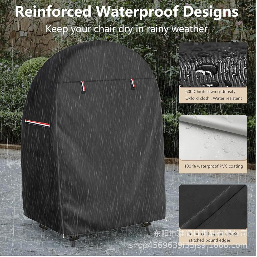 Garden patio egg chair cover, waterproof, UV resistant, ensures long-lasting protection, double zipper.
