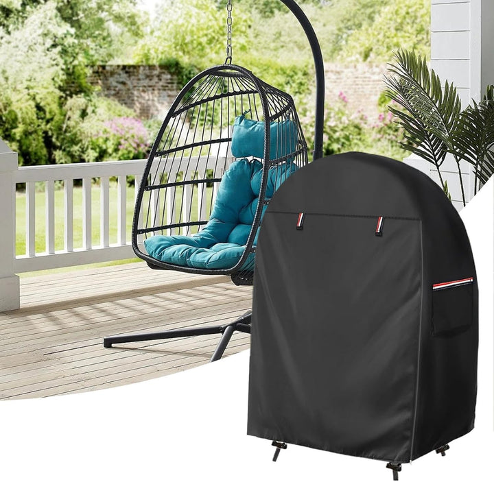 Outdoor waterproof egg chair cover, double zipper for secure fit & easy access, ultimate weather protection.