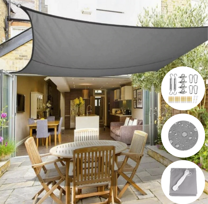 Waterproof & UV-resistant shade sail. Durable patio cover for long-lasting outdoor comfort & protection.