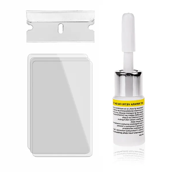 Unisex glass repair kit for auto windshield & mobile phone screen cracks. Quick, transparent chip repair solution.