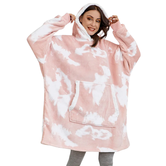 Giant plush wearable hoodie for adults, super soft & comfortable. Best gift idea for home relaxation.