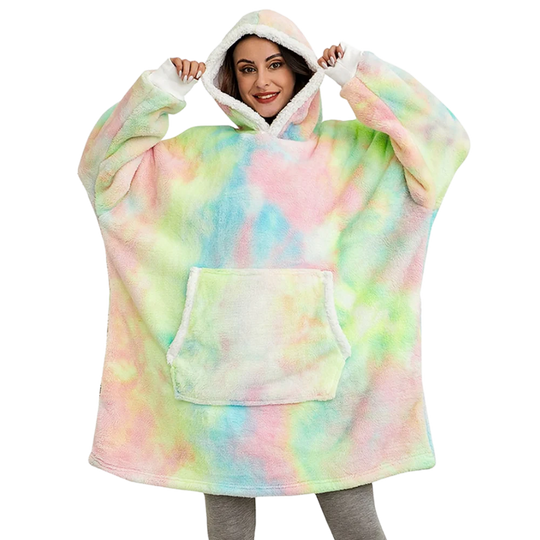 Cozy wearable blanket hoodie with hood, unisex design for ultimate comfort & warmth this winter.
