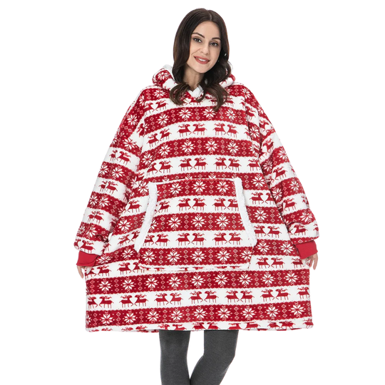 Super soft wearable blanket hoodie, a comfortable one-size fit for unisex adults. Ideal gift idea.