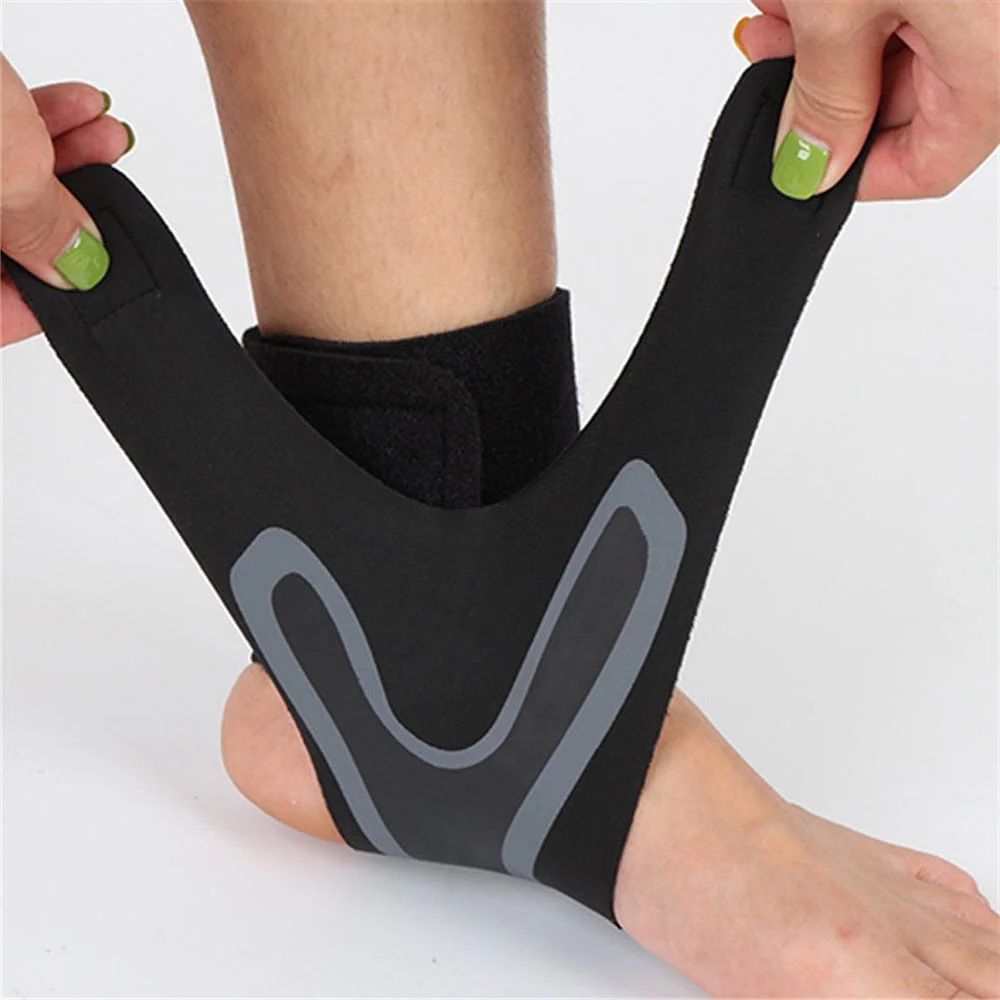 Unisex ankle compression brace for pain relief, sprained ankle support, and injury recovery.