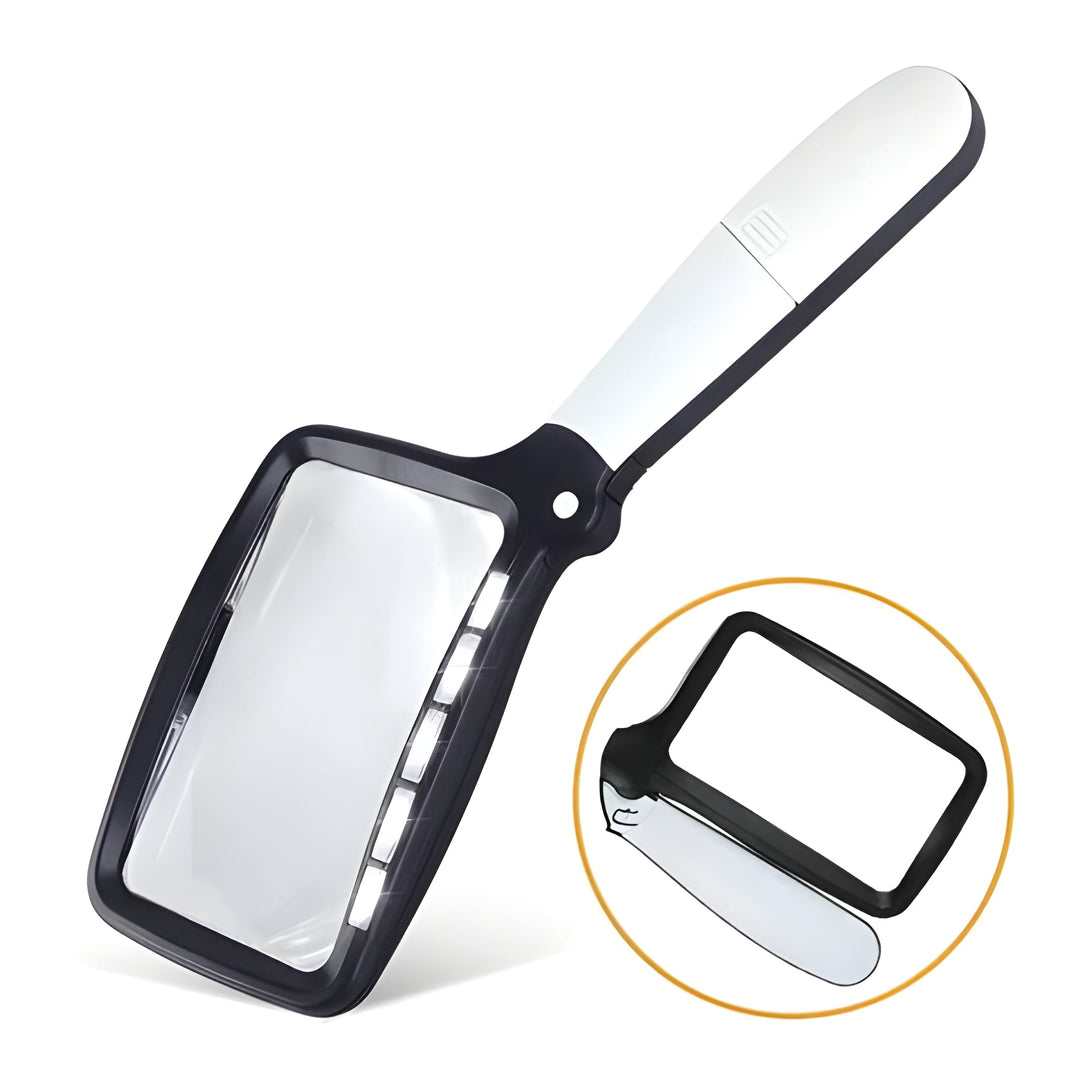 Portable LED reading magnifier with light, ideal for clear vision, low vision, and seniors.