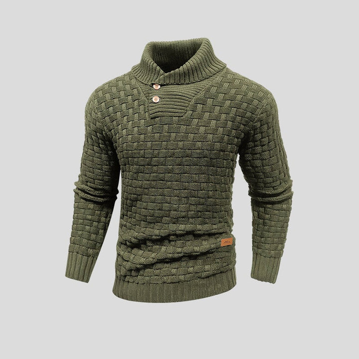 Warm, comfortable men's Oslo knit sweater, ideal for cozy winter layering and everyday wear.