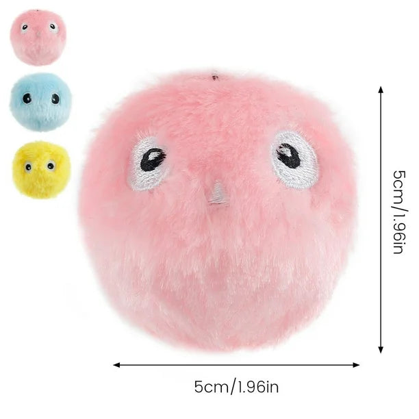 Set of plush cat play balls designed for interactive fun, featuring realistic animal sounds