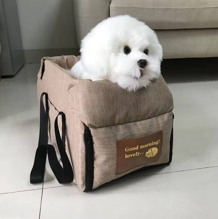 Compact and lightweight dog car seat, ideal for portable pet travel and safety.