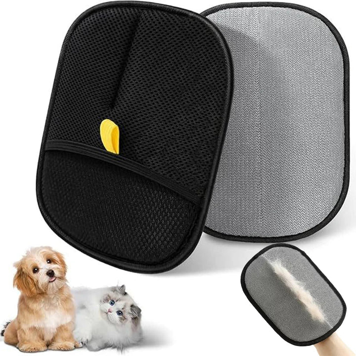 Close-up of silicone pet grooming & hair removal gloves, essential shedding tool for pet owners