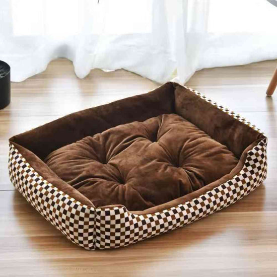 Washable Tartan Folding Pet Comfort Bed