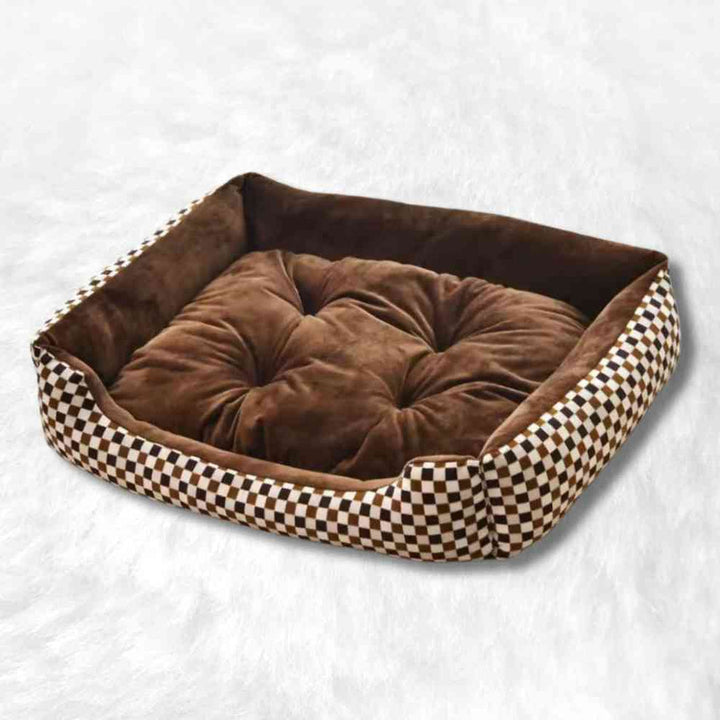 Washable Tartan Folding Pet Comfort Bed