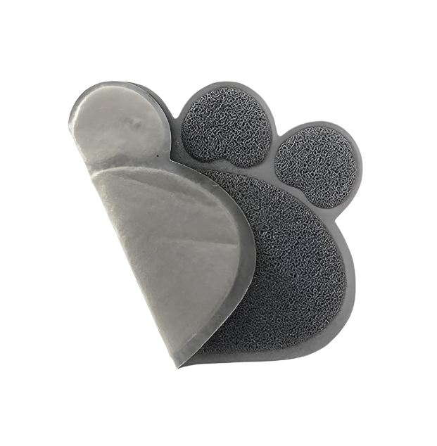 Durable, easy-clean paw print design cat litter mat, perfect for catching stray litter particles.
