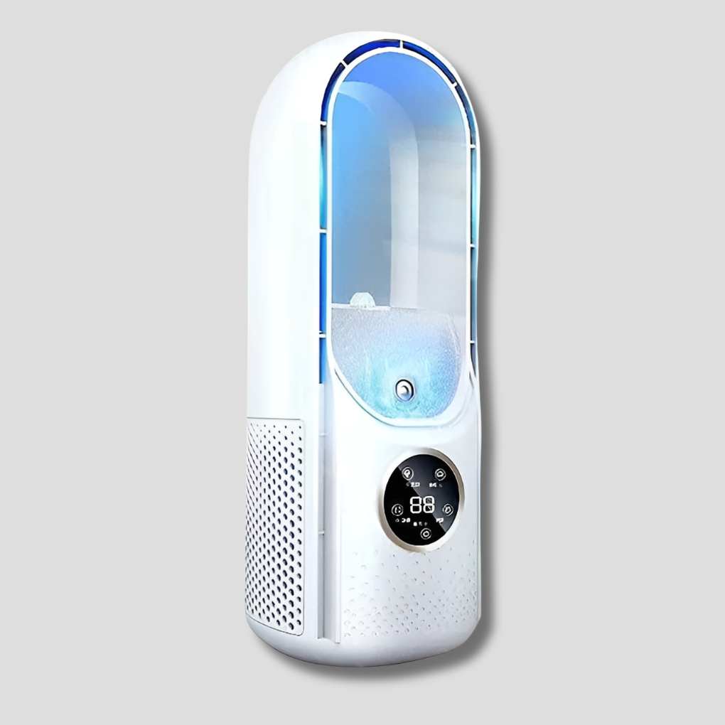 Innovative bladeless fan delivers cool, personal air. Ideal portable air cooler for quiet operation at home or office.