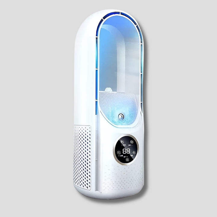 Innovative bladeless fan delivers cool, personal air. Ideal portable air cooler for quiet operation at home or office.