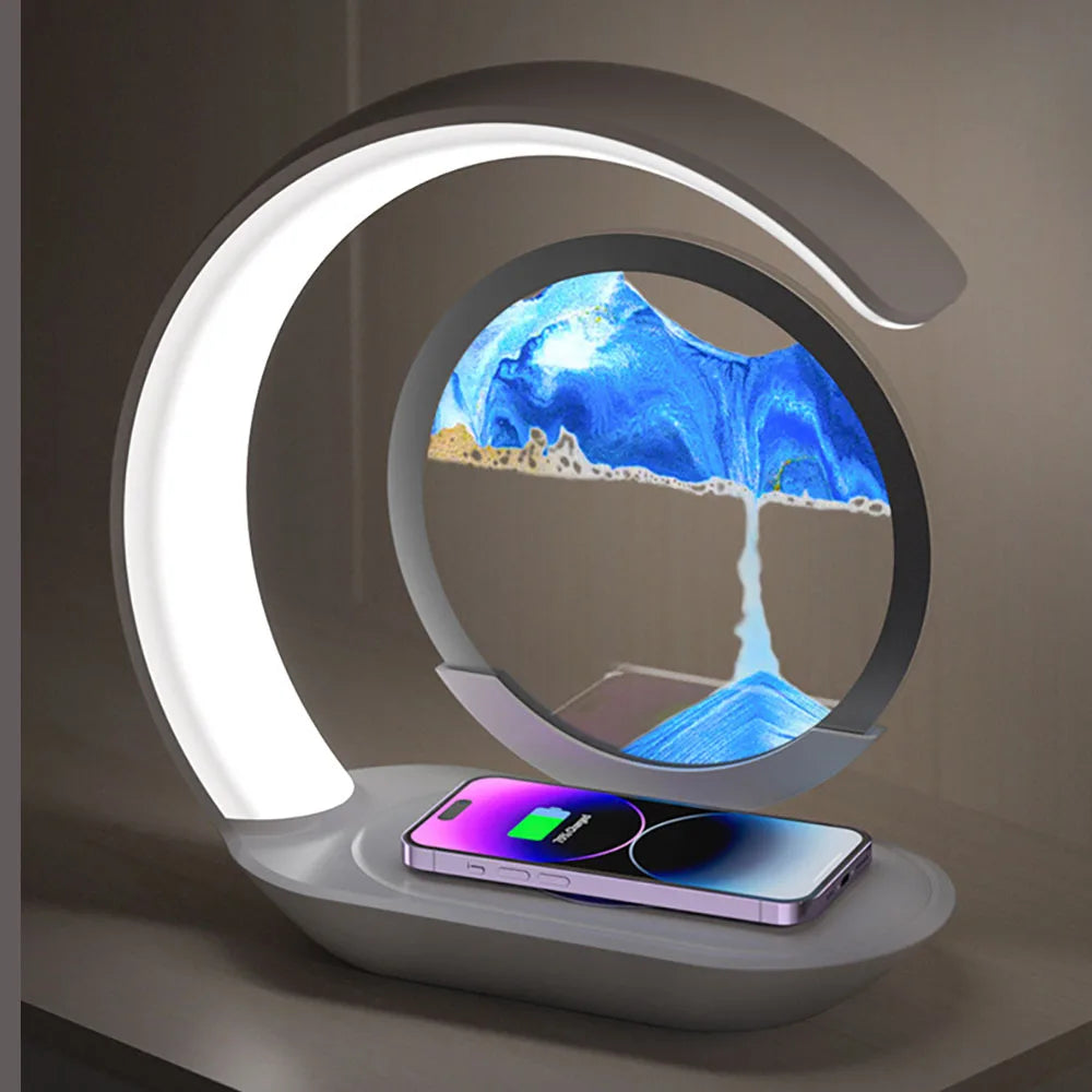 Romantic custom photo LED night light, perfect anniversary or unique gift. USB powered bedroom lamp with wooden base.