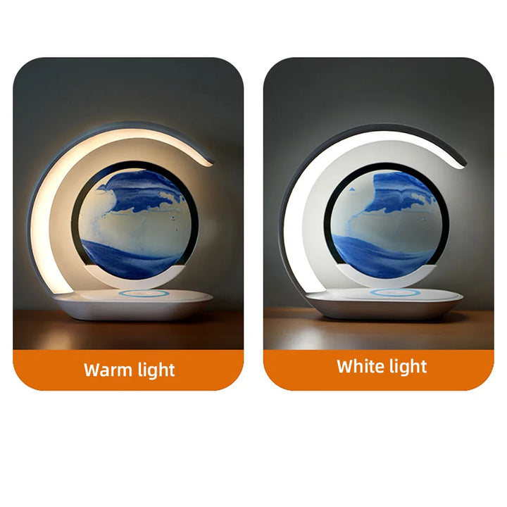 Acrylic LED night light with custom photo on wooden base. Personalized USB powered lamp, a thoughtful unique gift.