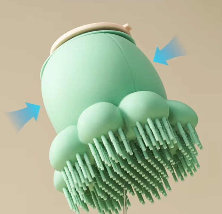 Dog and cat bath brush, a pet grooming tool with soap dispenser for quick and easy washing