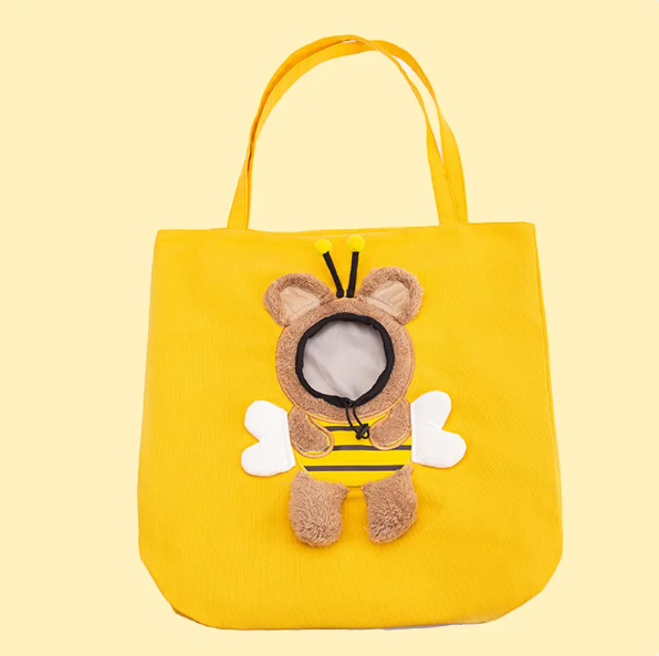 Small pet carrier for cars, showcasing a vibrant animal design and comfortable interior