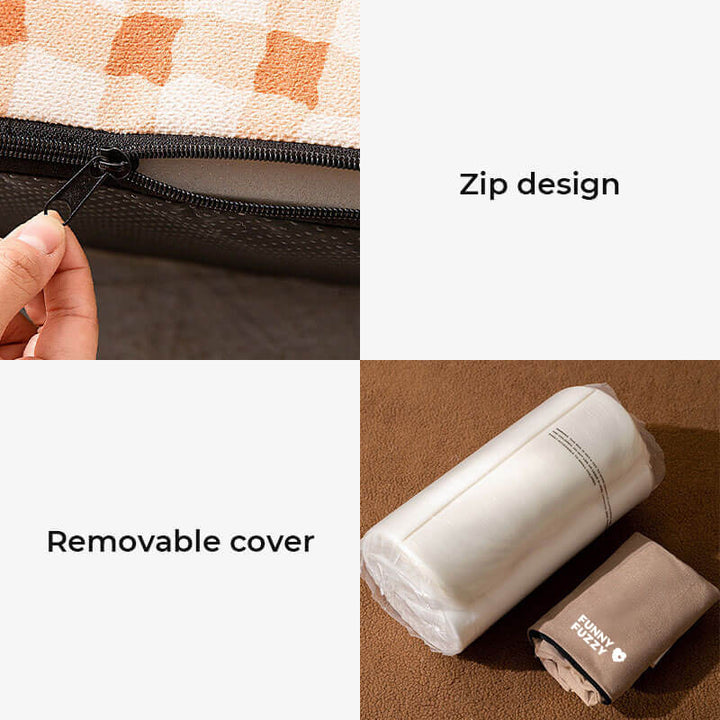 Portable foam pet stairs for joint support, designed with a practical removable and washable cover.