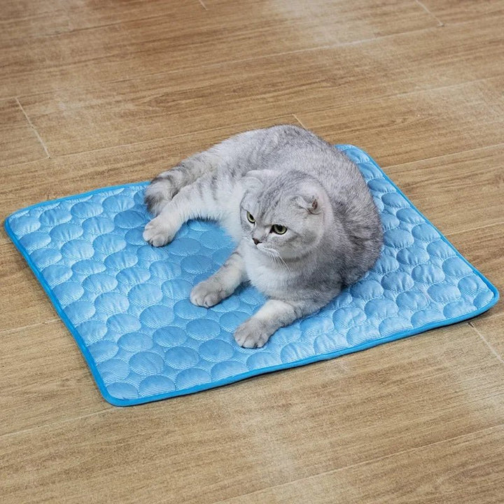 Close-up of a pet cooling mat texture, demonstrating breathable, durable material for pets