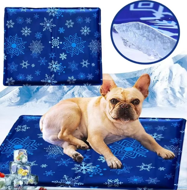 Close-up of durable pet cooling gel mat, essential for dog & cat summer comfort