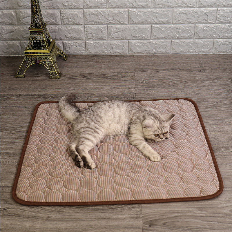 Cat cooling bed, non-toxic gel technology for summer pet relief, keeps pets cool & cozy.