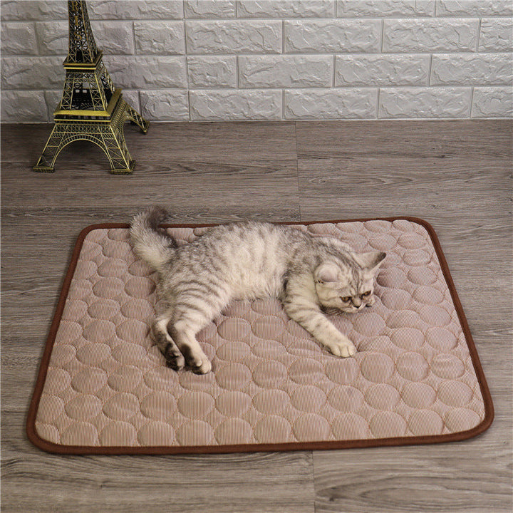 Cat cooling bed, non-toxic gel technology for summer pet relief, keeps pets cool & cozy.