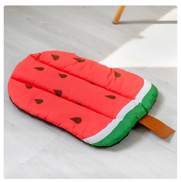 Durable, washable cooling mat with assorted fruit patterns for pet accessories