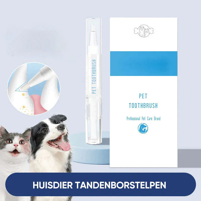Pet dental cleaning pen for improved oral health and fresh breath in dogs and cats