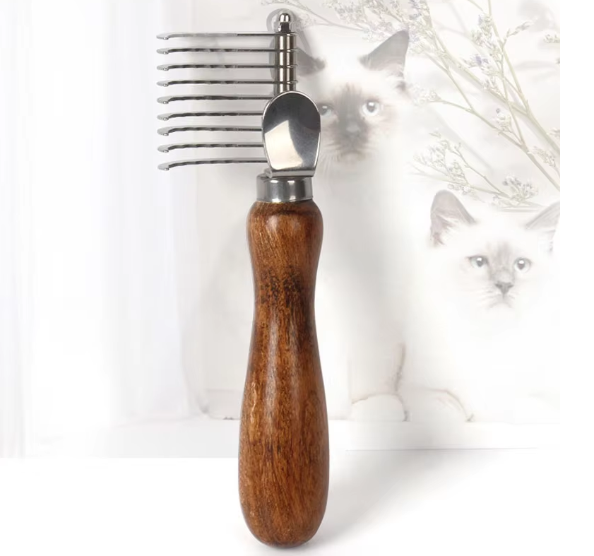 Versatile pet comb with stainless steel teeth, perfect for detangling dog and cat hair