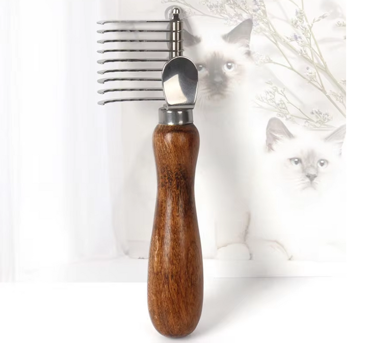 Versatile pet comb with stainless steel teeth, perfect for detangling dog and cat hair