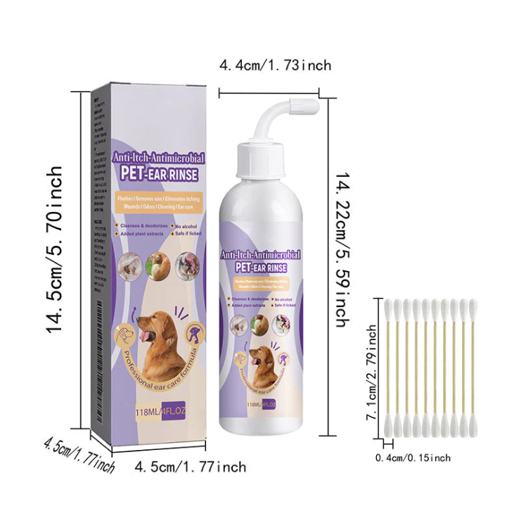 Group of various pet care products including the Pet Ear Cleaner for comprehensive animal health