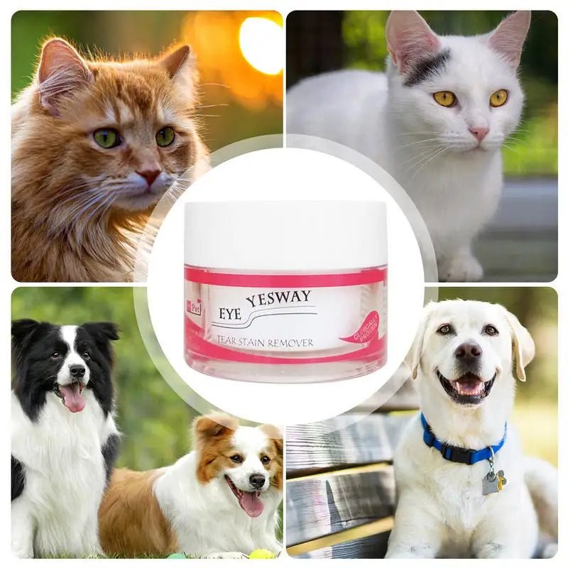 Natural pet grooming product: tear stain remover powder for healthy dog & cat eyes