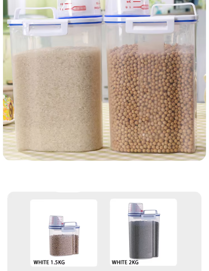 Portable pet food dispenser with an integrated measuring cup for convenient dry food feeding