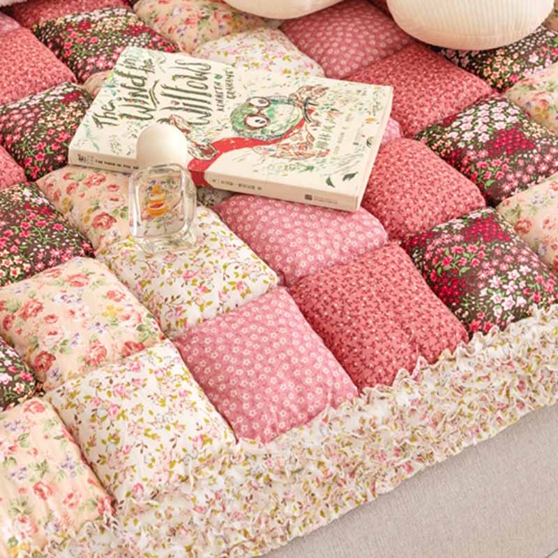 Non-slip scratch resistant cotton couch cover for pets, protecting a sectional sofa