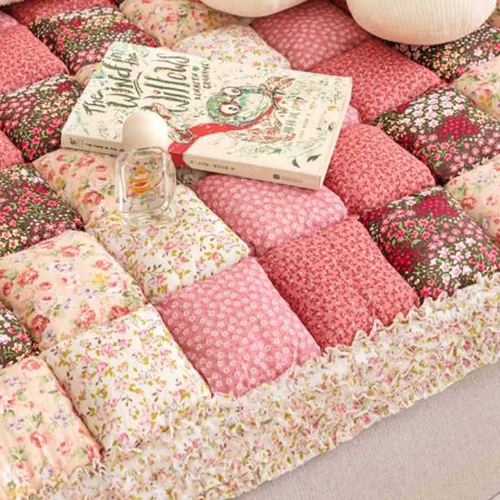 Non-slip scratch resistant cotton couch cover for pets, protecting a sectional sofa