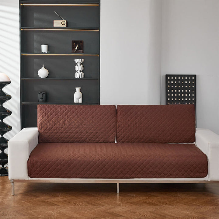 Pet-friendly sofa protector in a modern home, showcasing its fit and furniture protection.