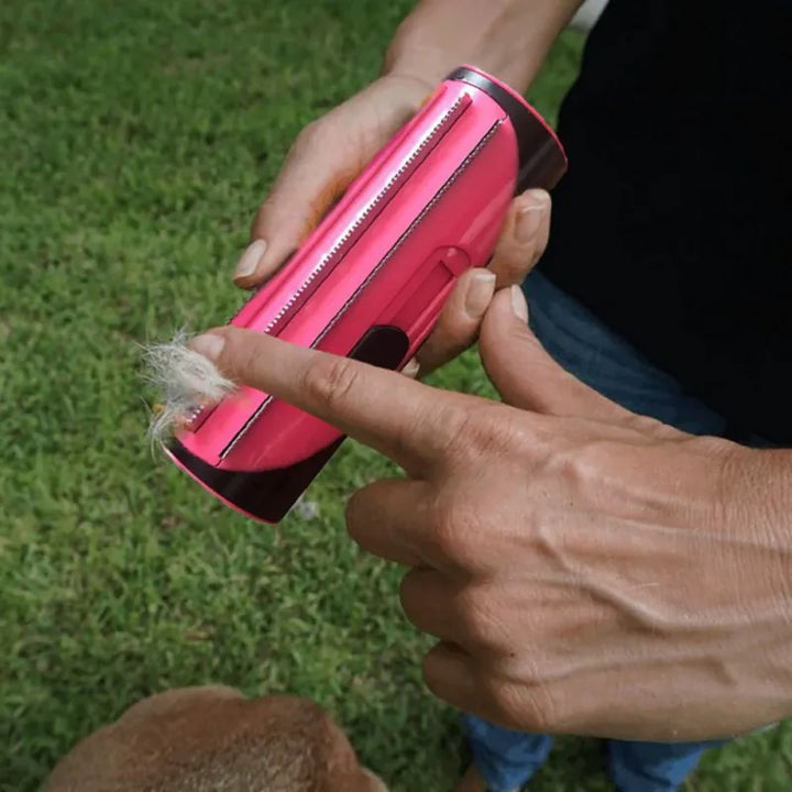 Self-cleaning pet fur remover, an essential pet care accessory for hairy pets.