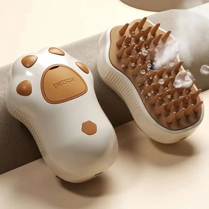 Pet grooming brush with massage nodes, ideal for dog hair removal & detangling during pet care.