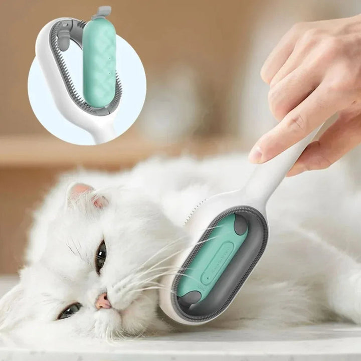 Silicone pet brush with integrated water spray, effective hair remover for animal care
