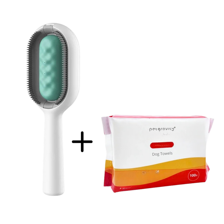 Versatile pet care tool: water spray deshedder and silicone brush for cats and dogs
