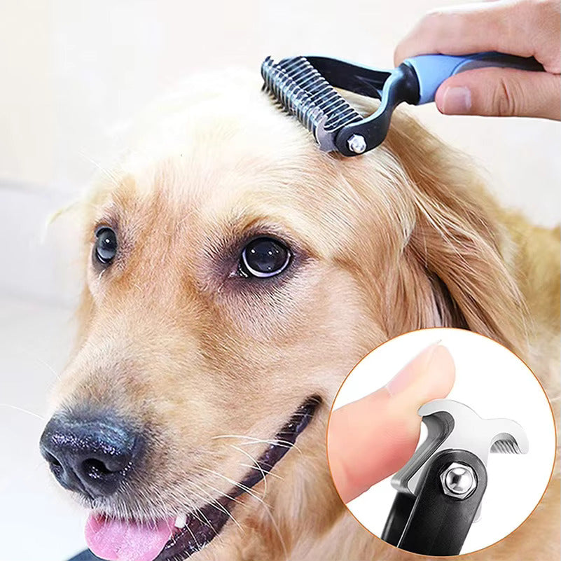 Pet Grooming Detangling Comb for cats and dogs, removes knots and mats from long fur.