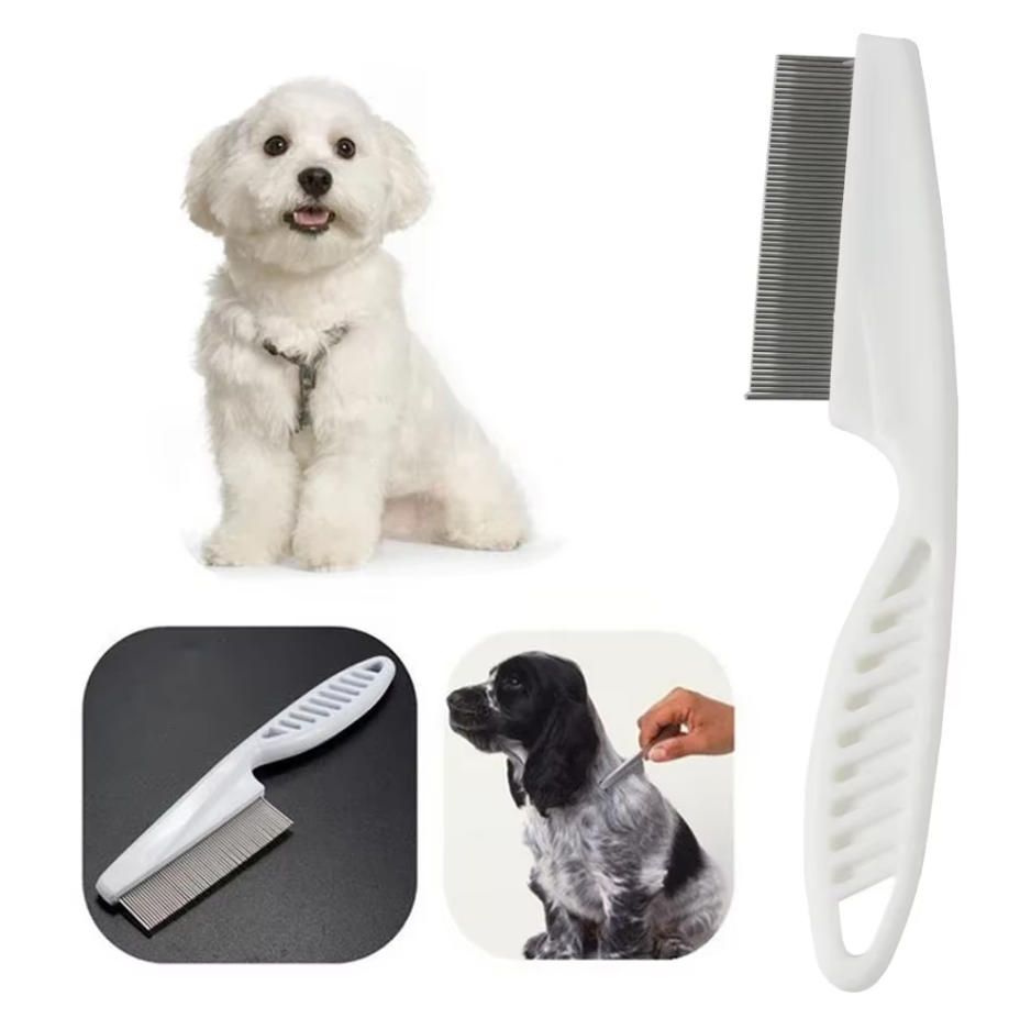 Compact pet flea comb set, essential for dog grooming and cat grooming pest control