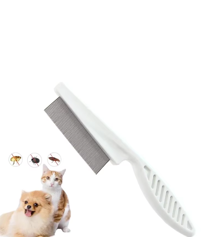Durable fine tooth comb for pets, ideal for removing fleas and parasites, promoting pet health