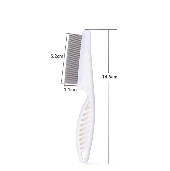 Pet care grooming tool: a flea and parasite removal comb designed for all pet sizes