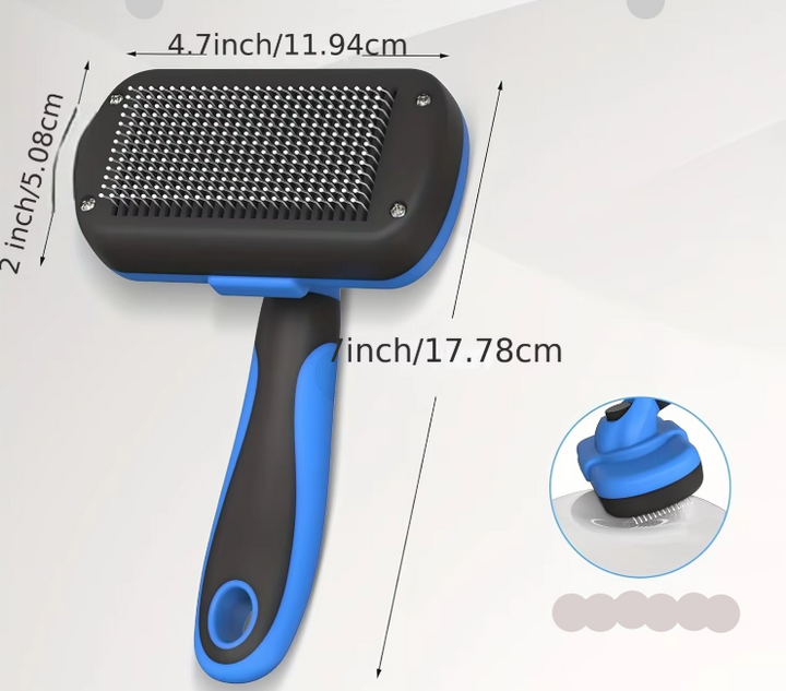 Dog grooming kit: ergonomic self-cleaning brush & sharp nail trimmers for pet care
