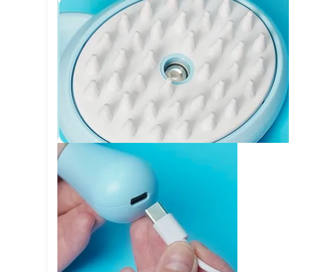 Collection of pet care essentials including the pet grooming spray brush